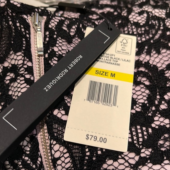 Robert Rodriguez Black Lace Over Lilac Top - Picture 7 of 7